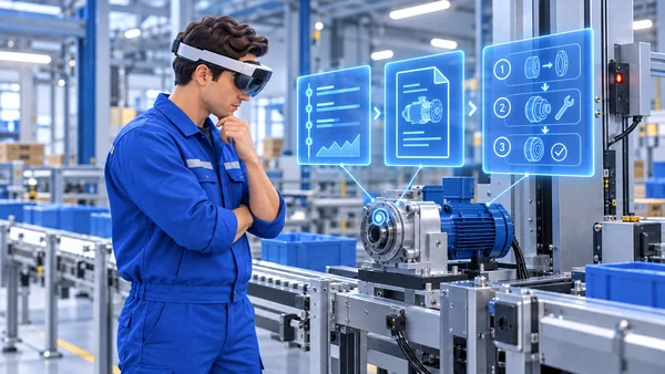 Opérateur visualisant des données en réalité mixte